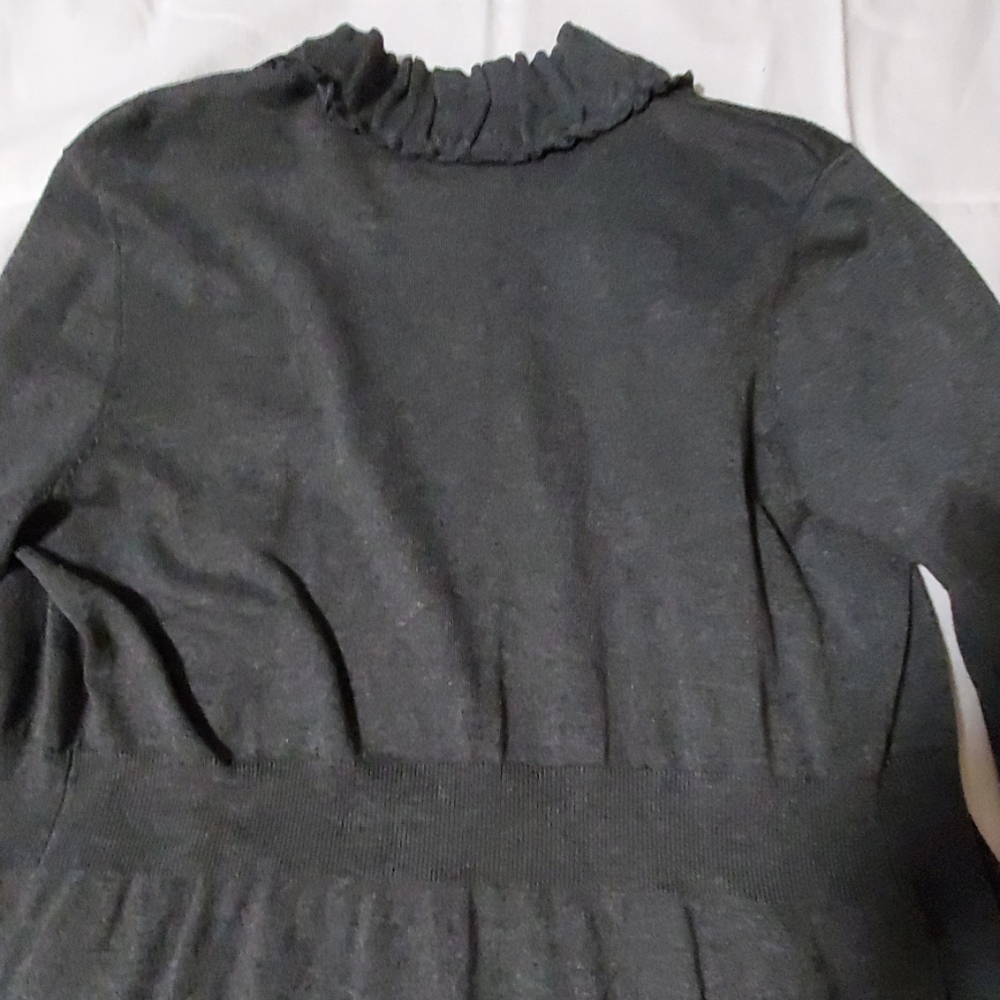 Heather Grey Long Ruffled Cardigan - Picture 5 of 5